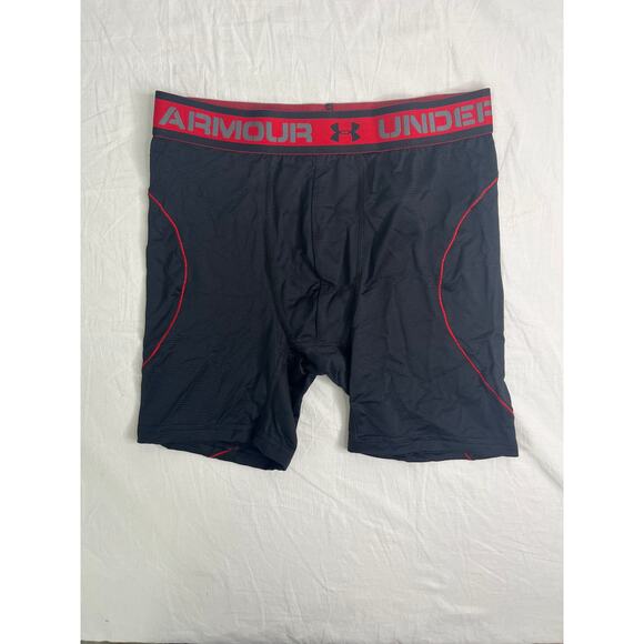 4-51 UNDER ARMOUR Men's Iso-Chill Mesh BoxerJock Black/Red Small - Picture 1 of 11